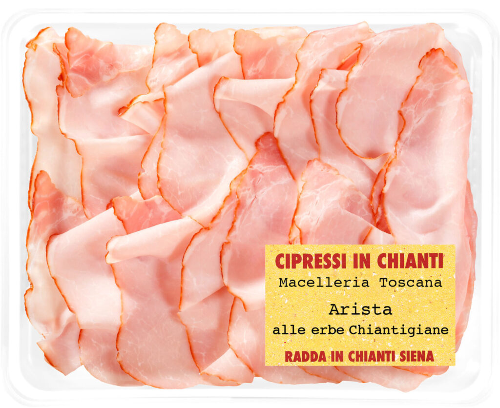 Italian roasted Arista sliced in tray
