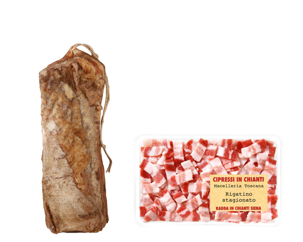 The Italian streaky bacon is called Rigatino is perfect for carbonara and amatriciana sauce