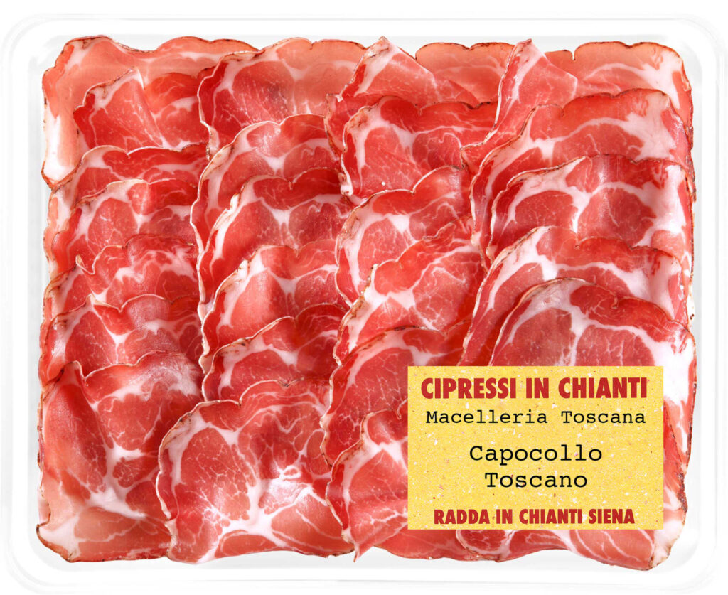 Tuscan Capocollo sliced in tray