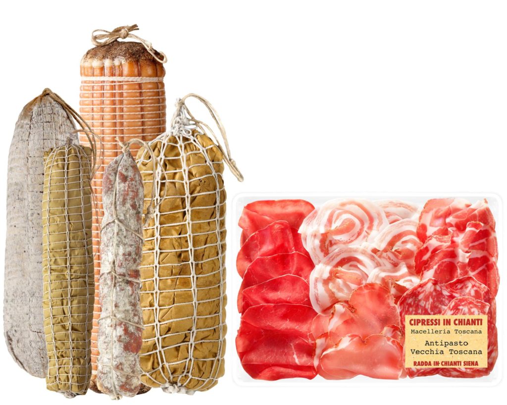 Plate of old Tuscany handcraft cured meats ready to taste for your appetizer