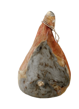 Whole seasoned local cured ham from Italian pigs