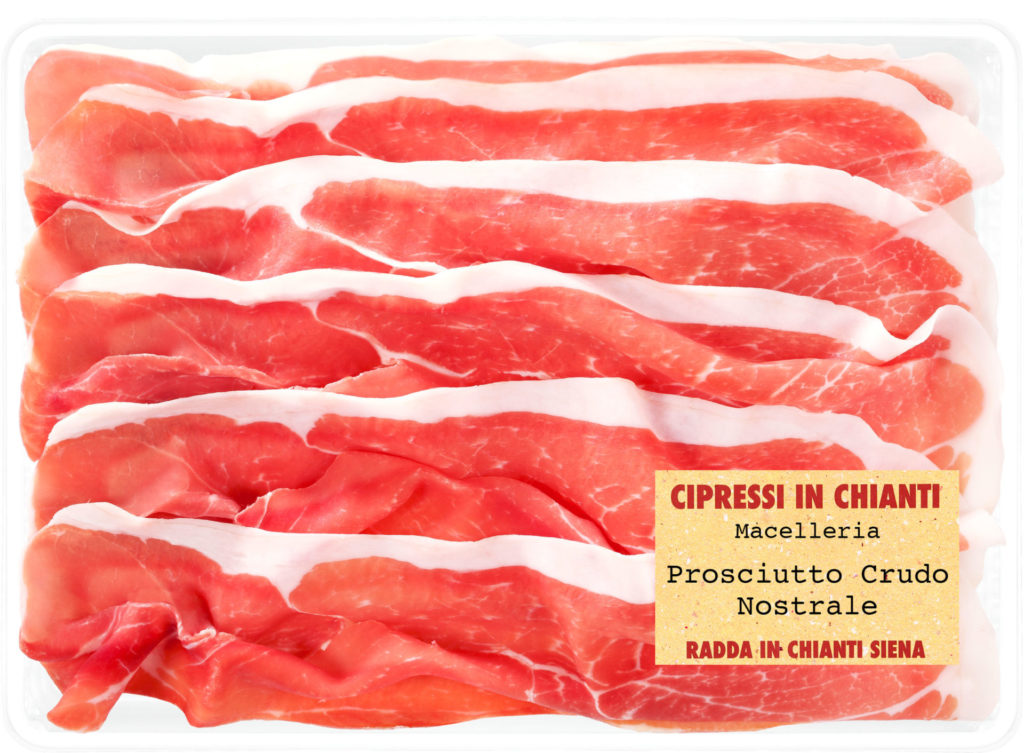 Sliced Prosciutto for a typical Italian antipasto. Our raw ham is traditionally worked with salt pepper garlic and natural flavourings and slowly maturing