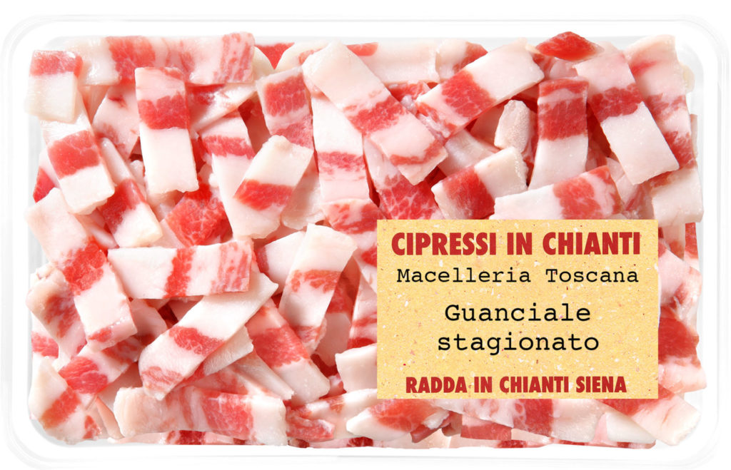 Guanciale a listarelle per amatriciana in vaschetta pronto per i vostri sughi