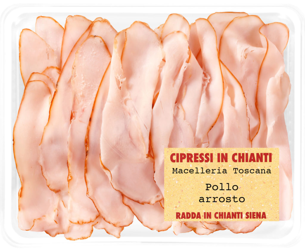 Pollo arrosto italiano fresco in vaschetta