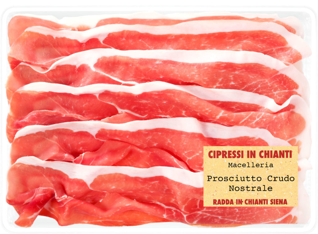 Prosciutto crudo artigianale da cosce di suino italiano pre-affettato e confezionato in vaschetta