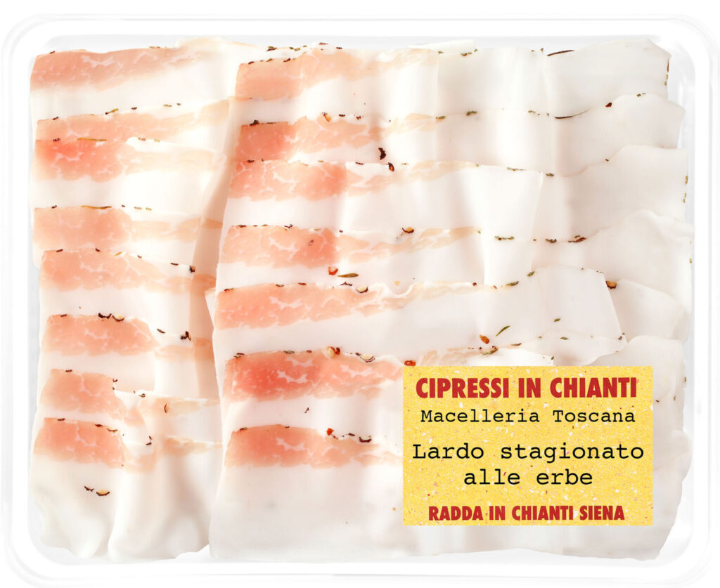 Lardo stagionato italiano in vaschetta